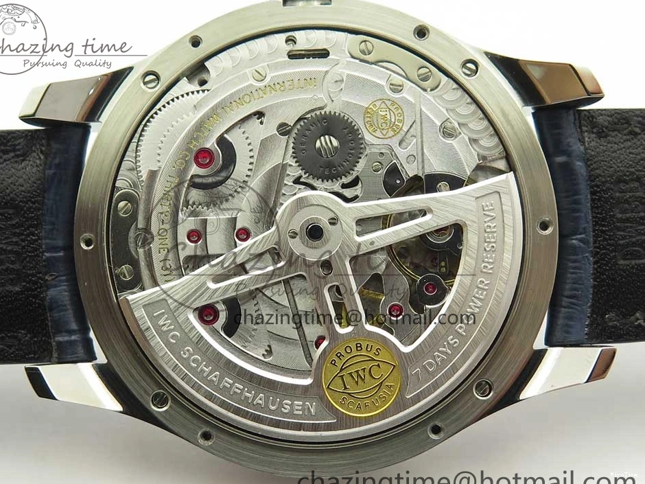 MIROTIME 1219 Affordable Portuguese Real PR Real Annual Calendar IW5035 ZF 1:1 Best Edition White Dial Blue Markers on Blue Leather Strap A 7143